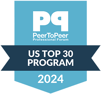 2023 Peer to Peer United States Top 30 Award Logo