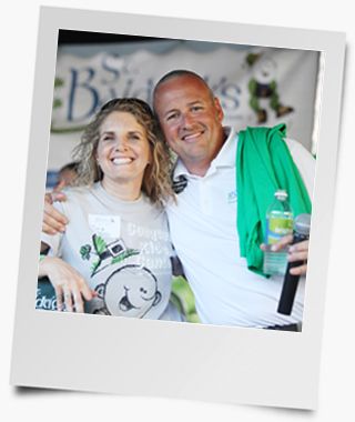 Two volunteers at fundraising event